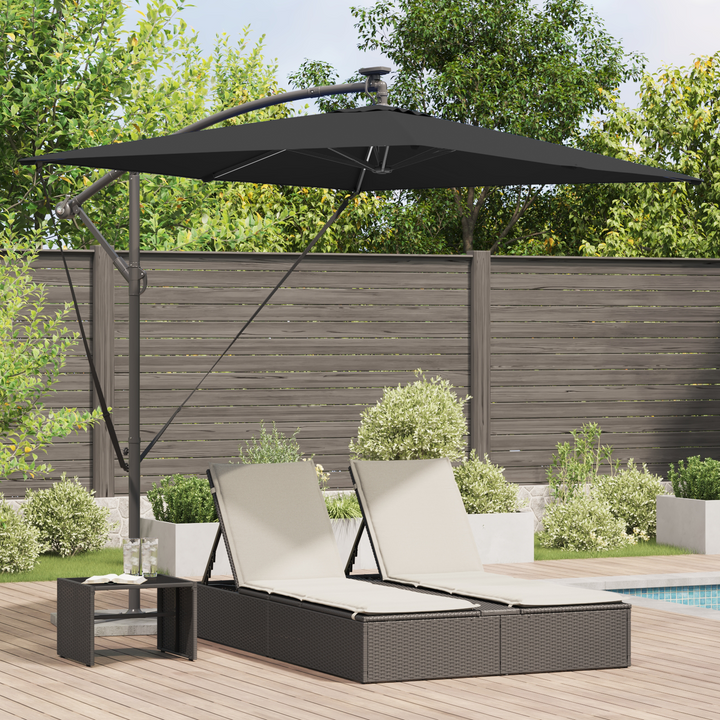 Parasol Sort 294 x 200 x 270 cm Polyester og Aluminium