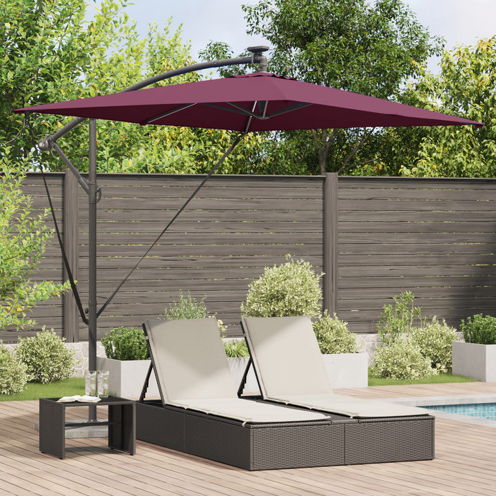 Parasol Bordeaux Rød 294 x 200 x 270 cm Polyester og Aluminium