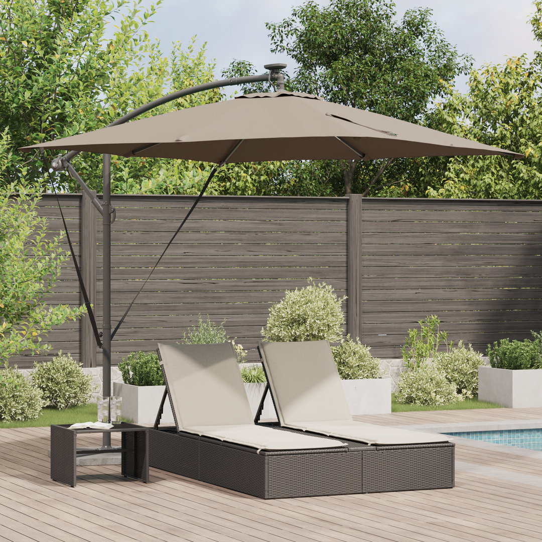 Parasol Gråbrun 249 x 249 x 250 cm Polyester og Aluminium