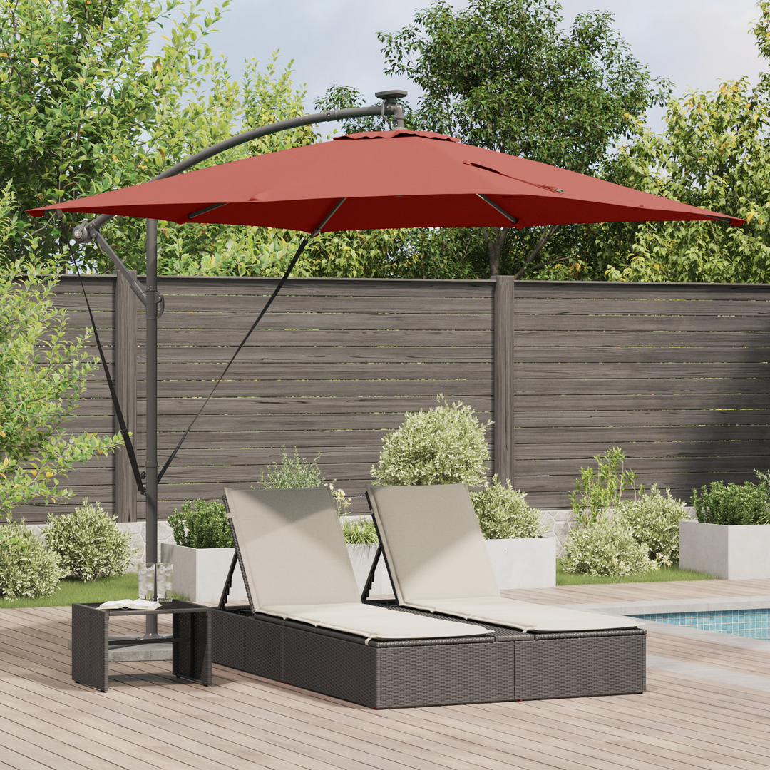 Parasol Terrakotta 249 x 249 x 250 cm Polyester og Aluminium