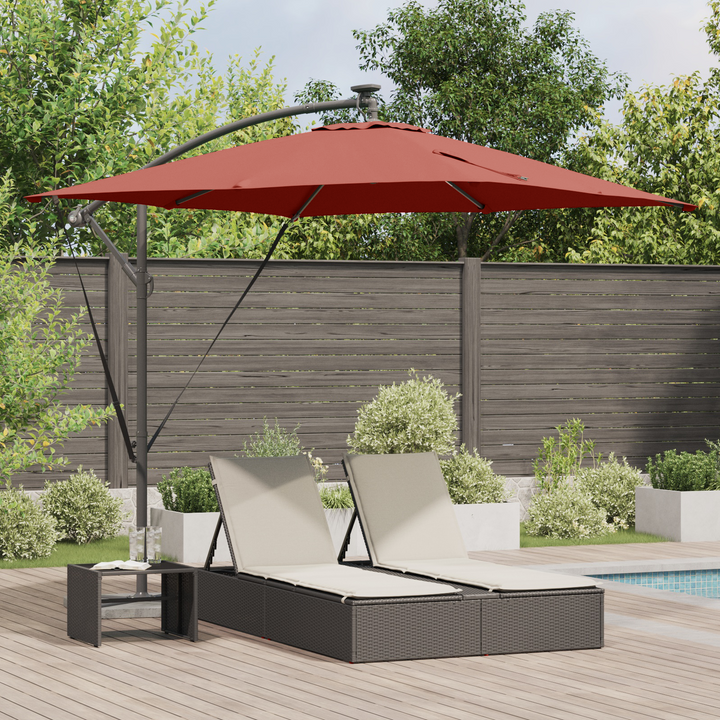 Parasol Terrakotta 249 x 249 x 250 cm Polyester og Aluminium