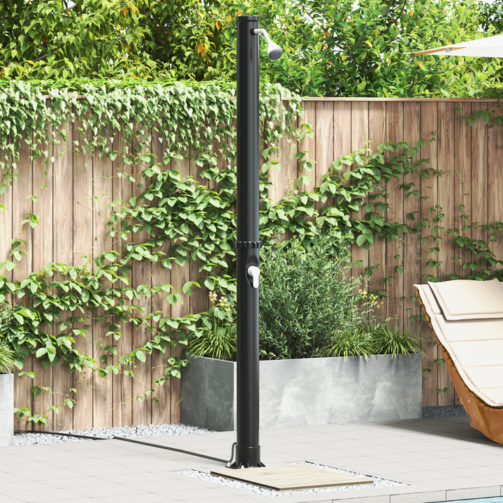 Udendørs Solbruser Sort 217 cm PVC og Aluminium