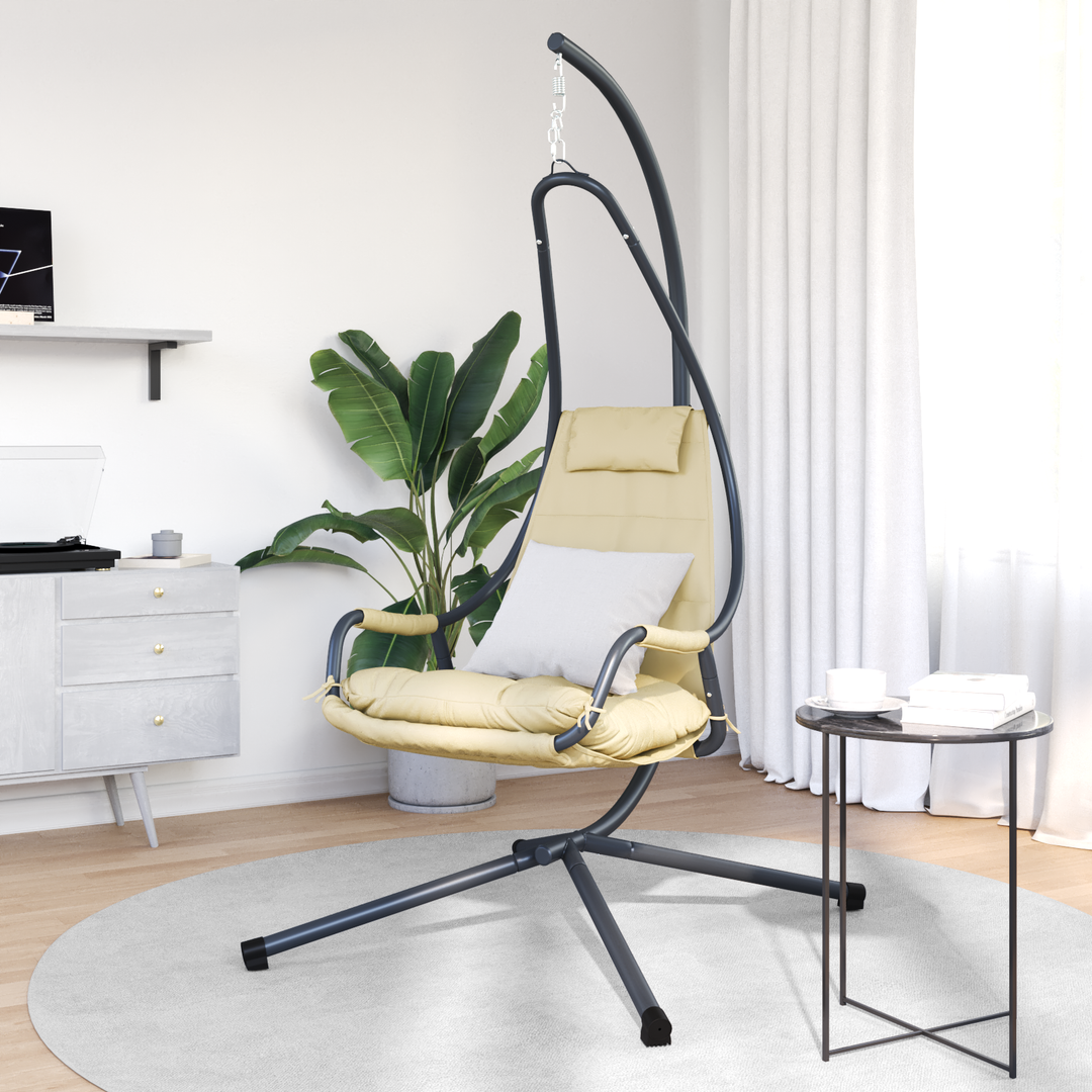 Hængende æggestol Beige 94 x 107 x 196,5 cm Stål