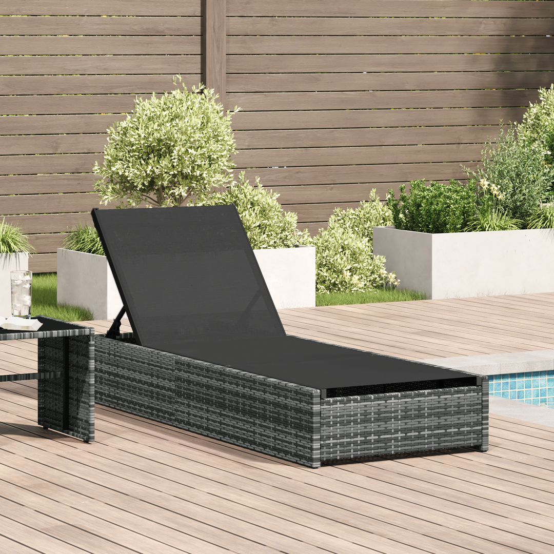 Solstol Grå 200.5 x 70 x 75 cm polyrattan