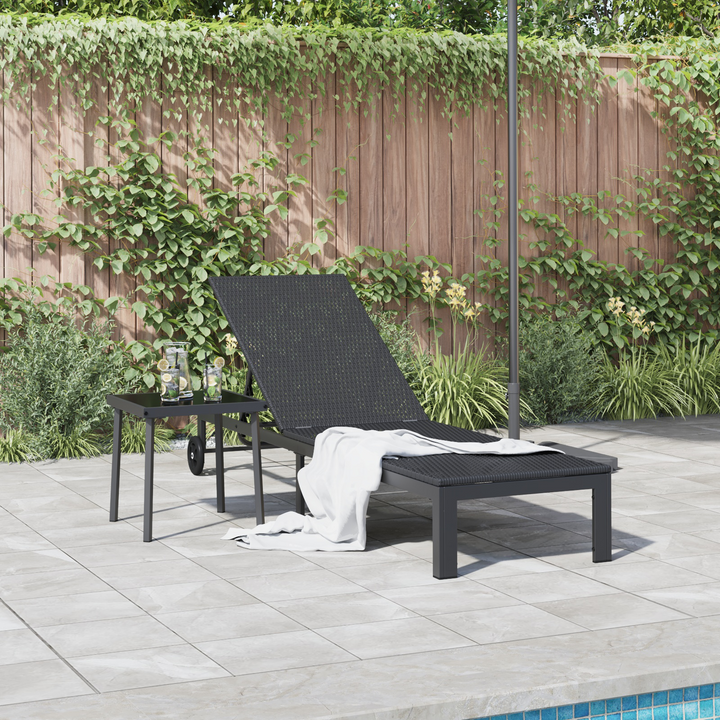Solseng polyrattan Sort