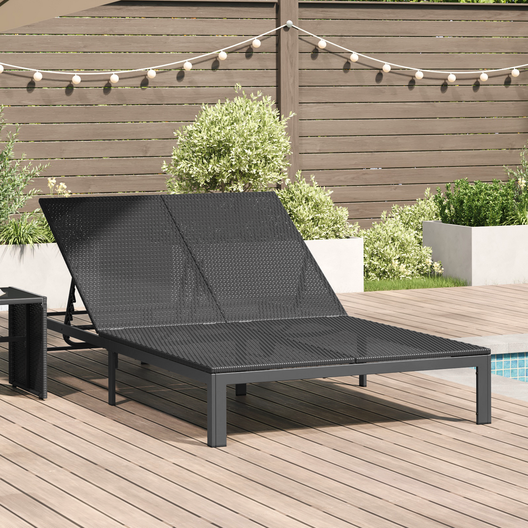 Solseng polyrattan Sort