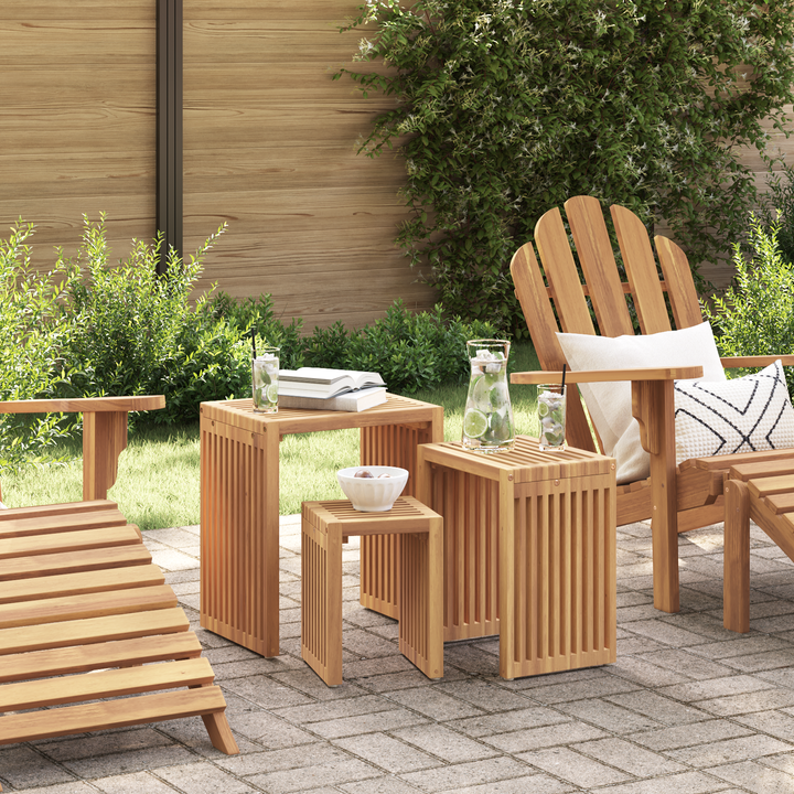 Have Side Bord 3 pcs Brun 33 x 44,5 x 51 cm Massiv Teaktræ