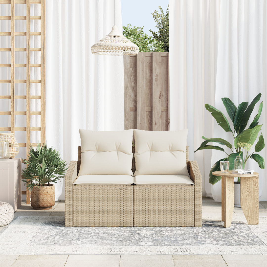 Havemøbelsofa med pude 123 x 62 x 69 cm polyrattan