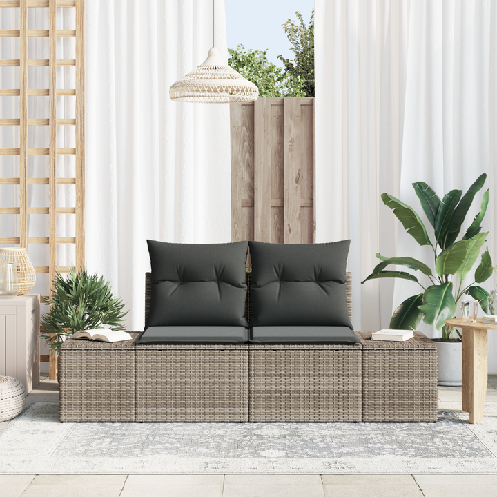 Havemøbelsofa med pude Grå 184 x 62 x 69 cm polyrattan