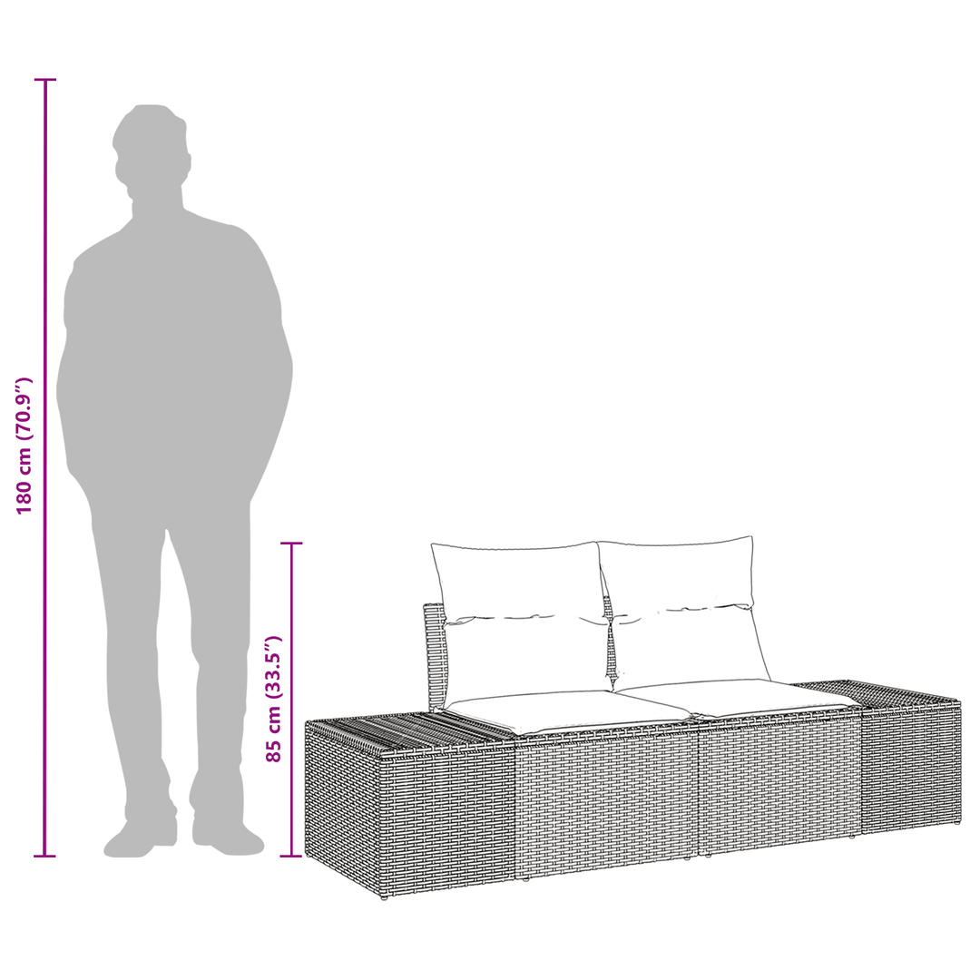 Havemøbelsofa med pude Beige 184 x 62 x 69 cm polyrattan