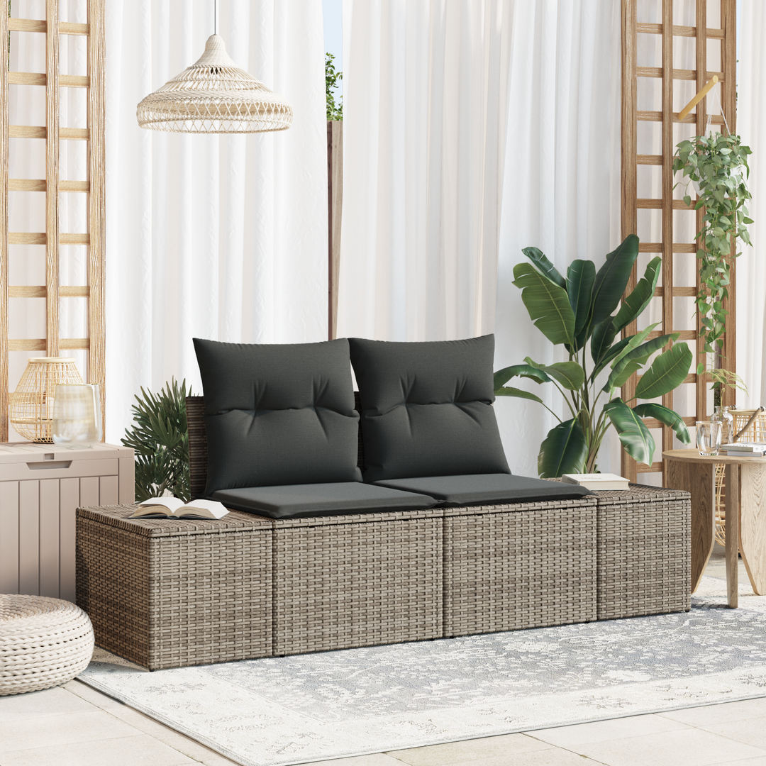 Havemøbelsofa med pude Grå 184 x 62 x 69 cm polyrattan