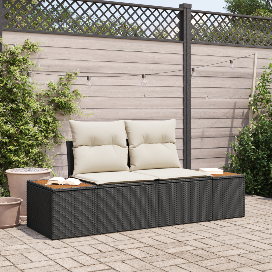 Havemøbelsofa Sort 184 x 62 x 85cm polyrattan