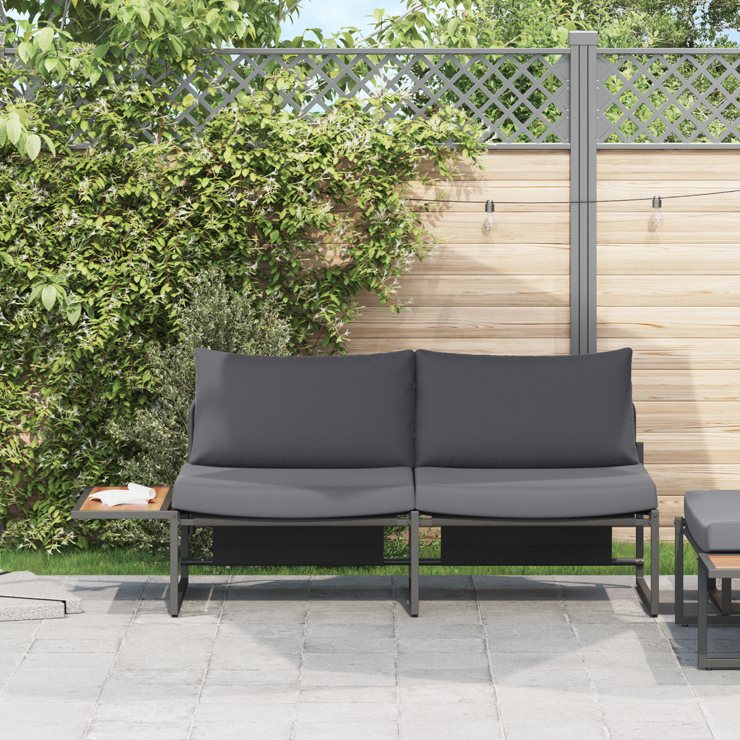 Havemøbelsofa med pude Antracit 200,5 x 70 x 85,5 cm Stål