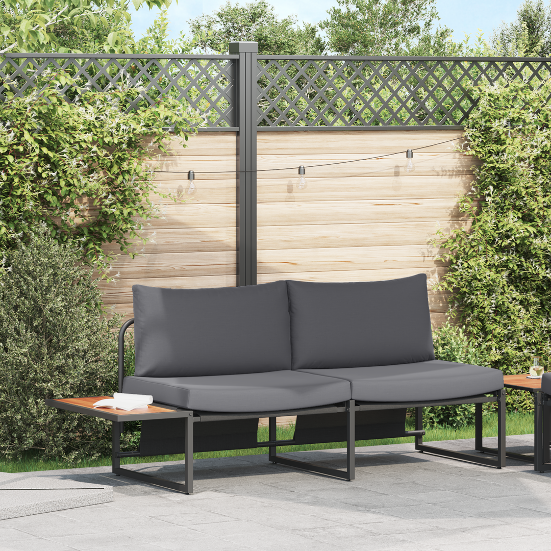 Havemøbelsofa med pude Antracit 200,5 x 70 x 85,5 cm Stål