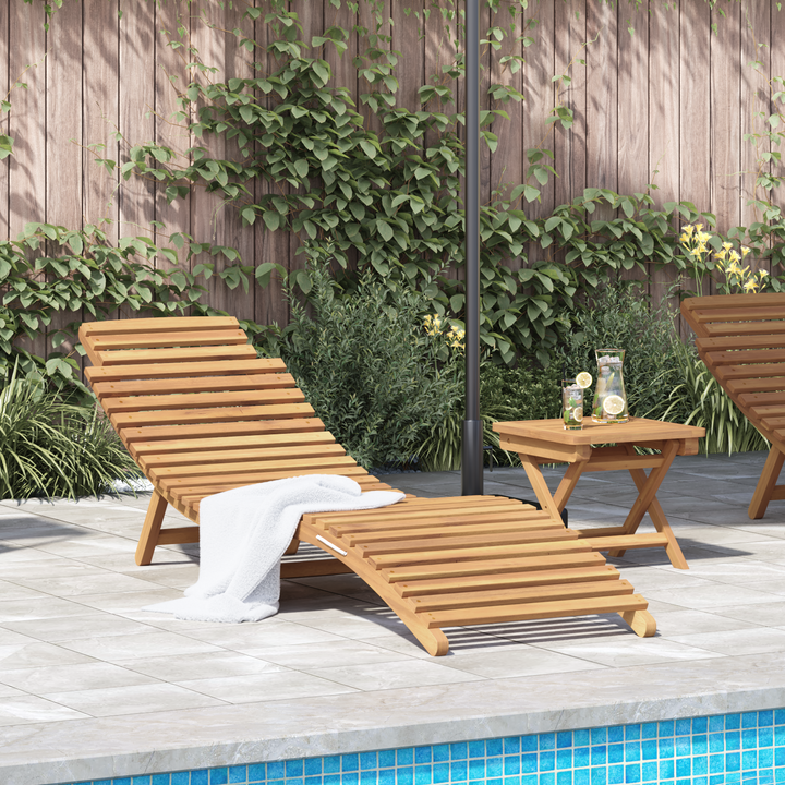 Solstol 2 pcs Brun 198 x 55 x 58,5 cm Massiv Teaktræ