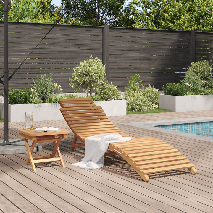 Solstol 2 pcs Brun 198 x 55 x 58,5 cm Massiv Teaktræ