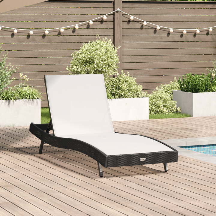 Solstol Sort og Hvid 197 x 70 x 82 cm polyrattan