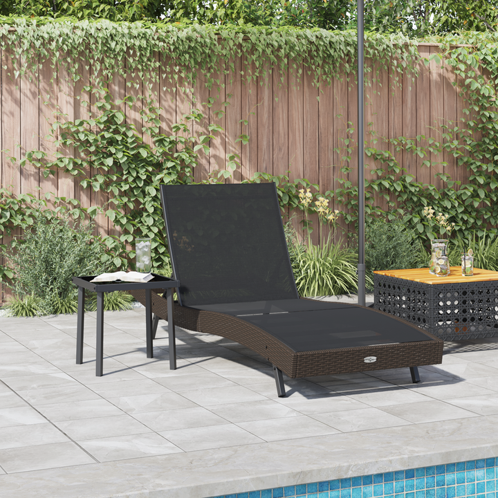 Solstol 2 pcs Sort og Brunt polyrattan