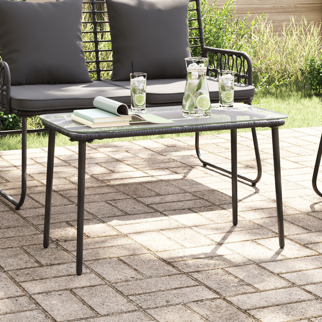 Havemøbel Bord Sort 80 x 40 x 45 cm polyrattan