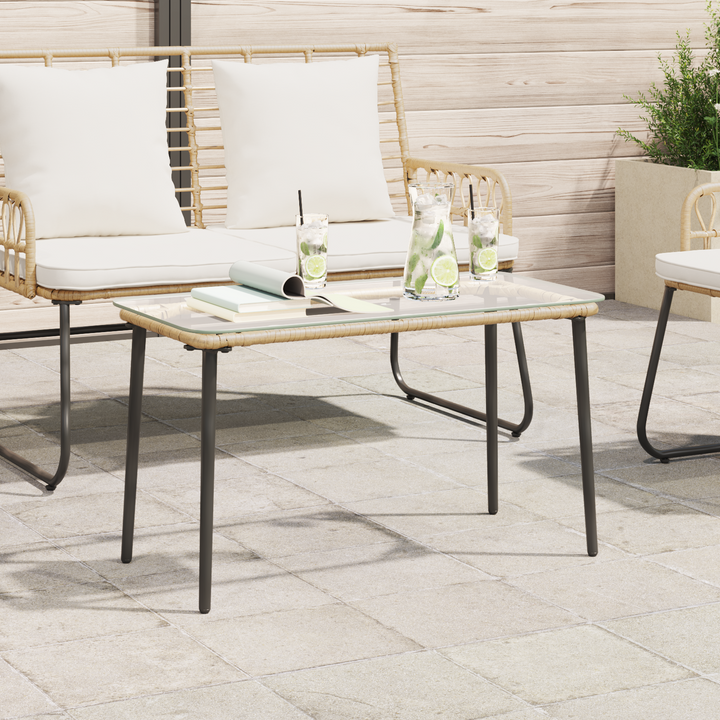 Havemøbel Bord Naturfarvet 80 x 40 x 45 cm polyrattan
