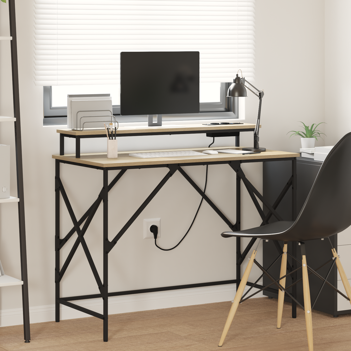 Bord med hylde Sonoma eg 100 x 50 x 86,5 cm Konstrueret træ