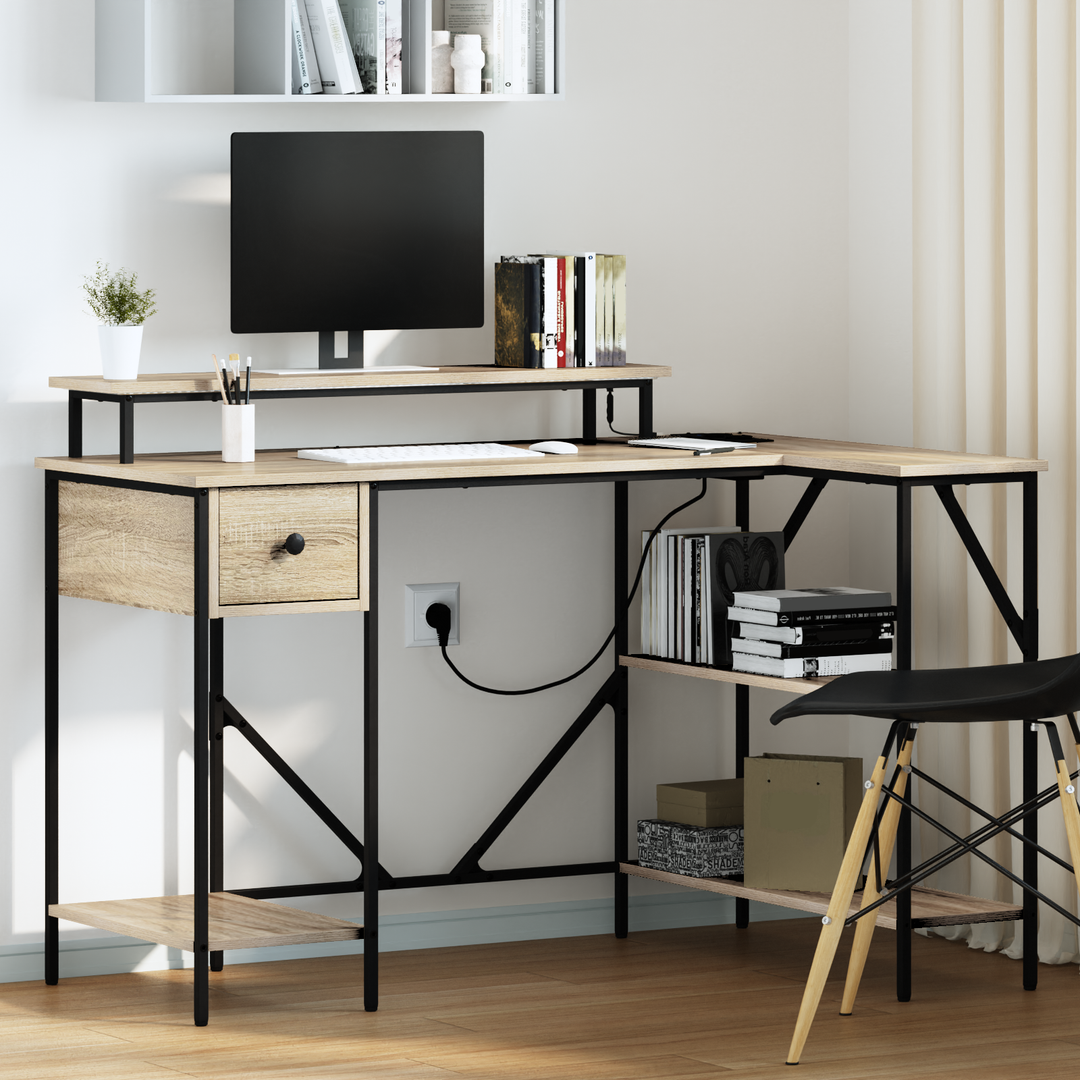 Bord med skuffe Sonoma eg 120 x 79 x 86,5 cm Konstrueret træ
