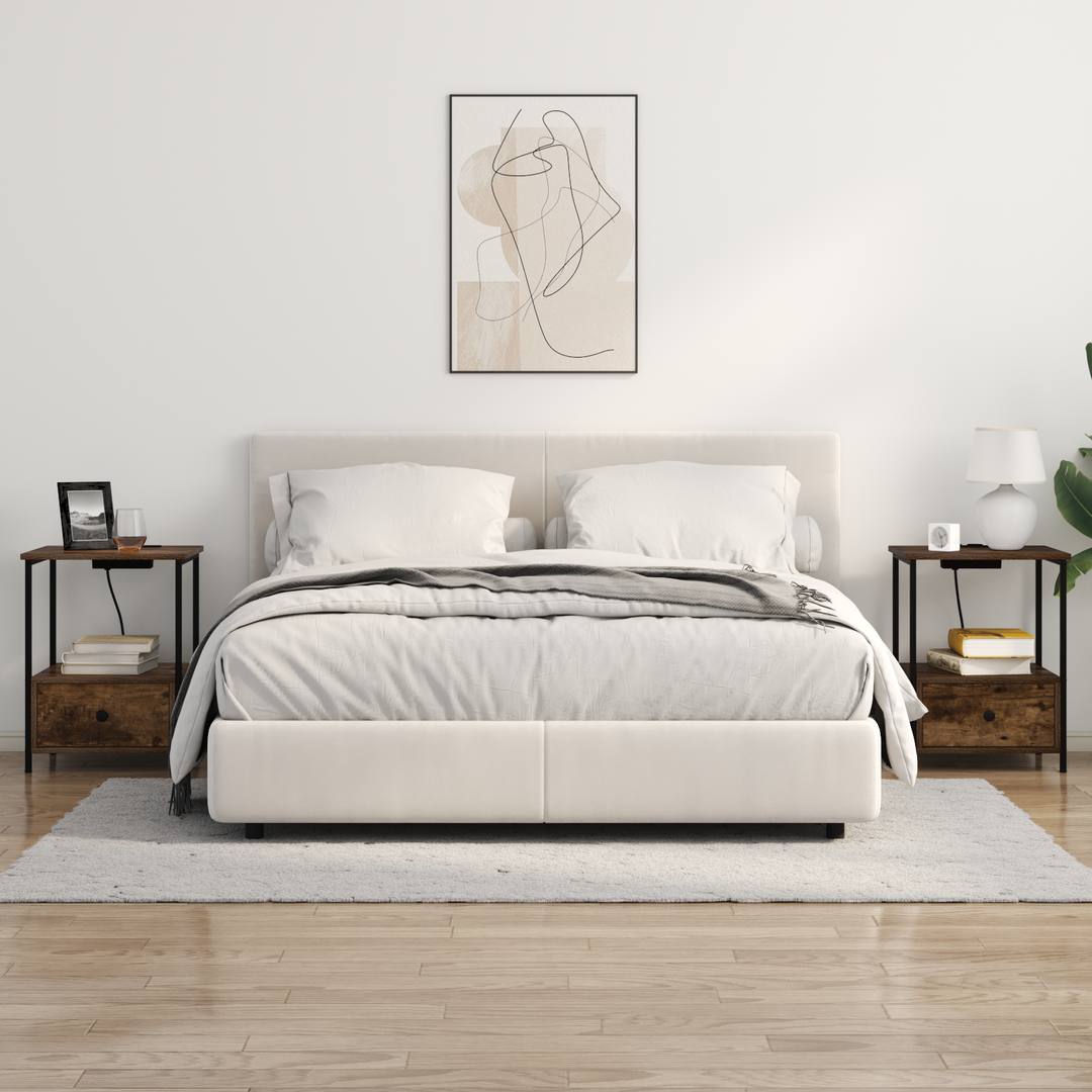 Natskab 2 pcs Røget eg 42 x 41 x 56 cm Konstrueret træ