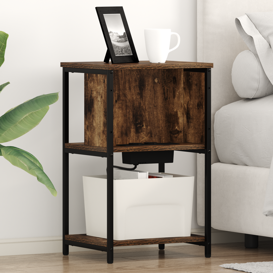 Natskab 2 pcs Røget eg 38 x 31 x 61 cm Konstrueret træ