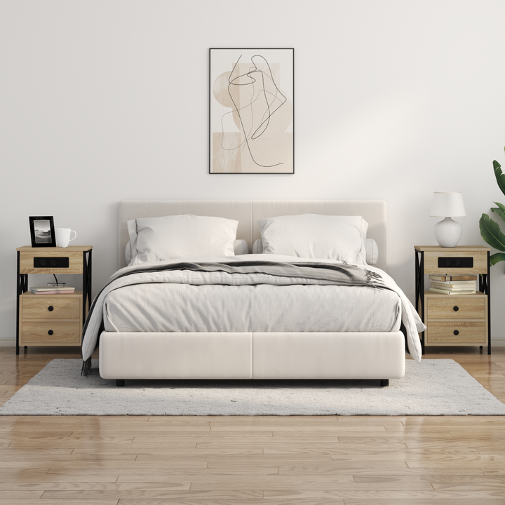 Natskab 2 pcs Sonoma eg 40 x 31 x 60 cm Konstrueret træ