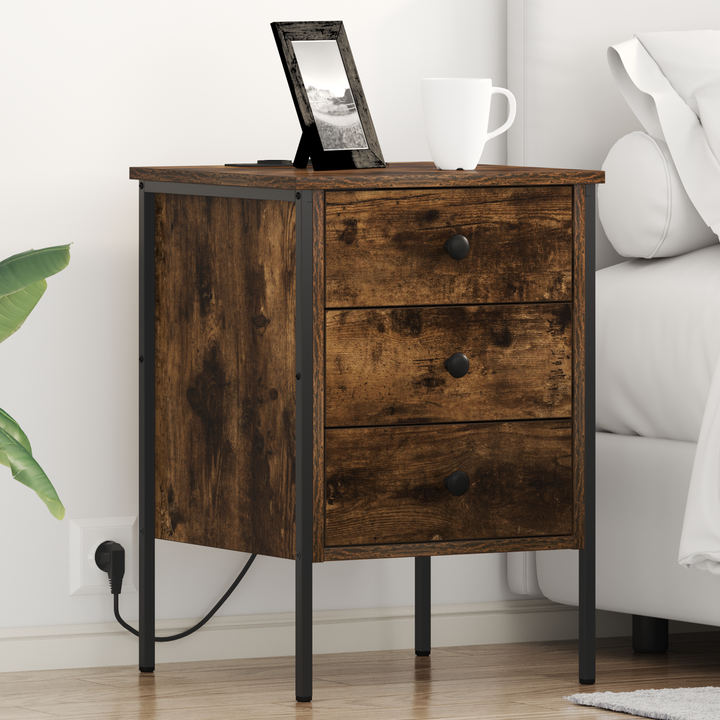 Natskab 2 pcs Røget eg 42 x 41 x 61 cm Konstrueret træ