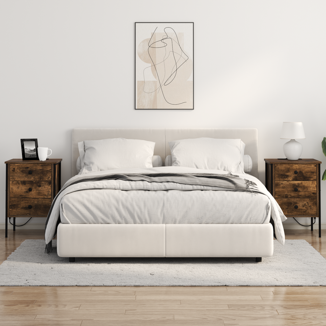 Natskab 2 pcs Røget eg 42 x 41 x 61 cm Konstrueret træ