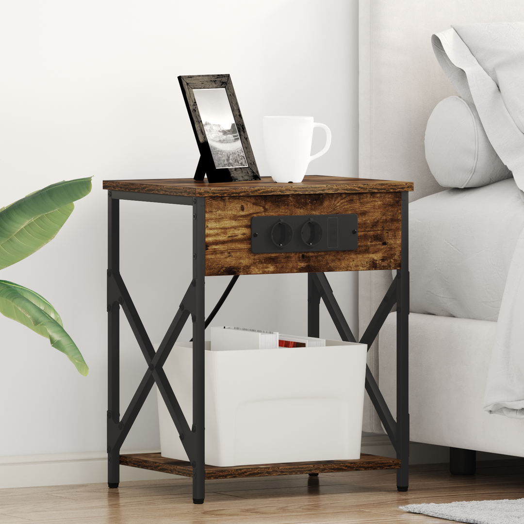 Natskab 2 pcs Røget eg 41 x 31 x 51 cm Konstrueret træ