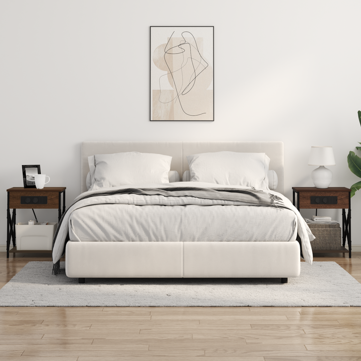 Natskab 2 pcs Brun eg 41 x 31 x 51 cm Konstrueret træ