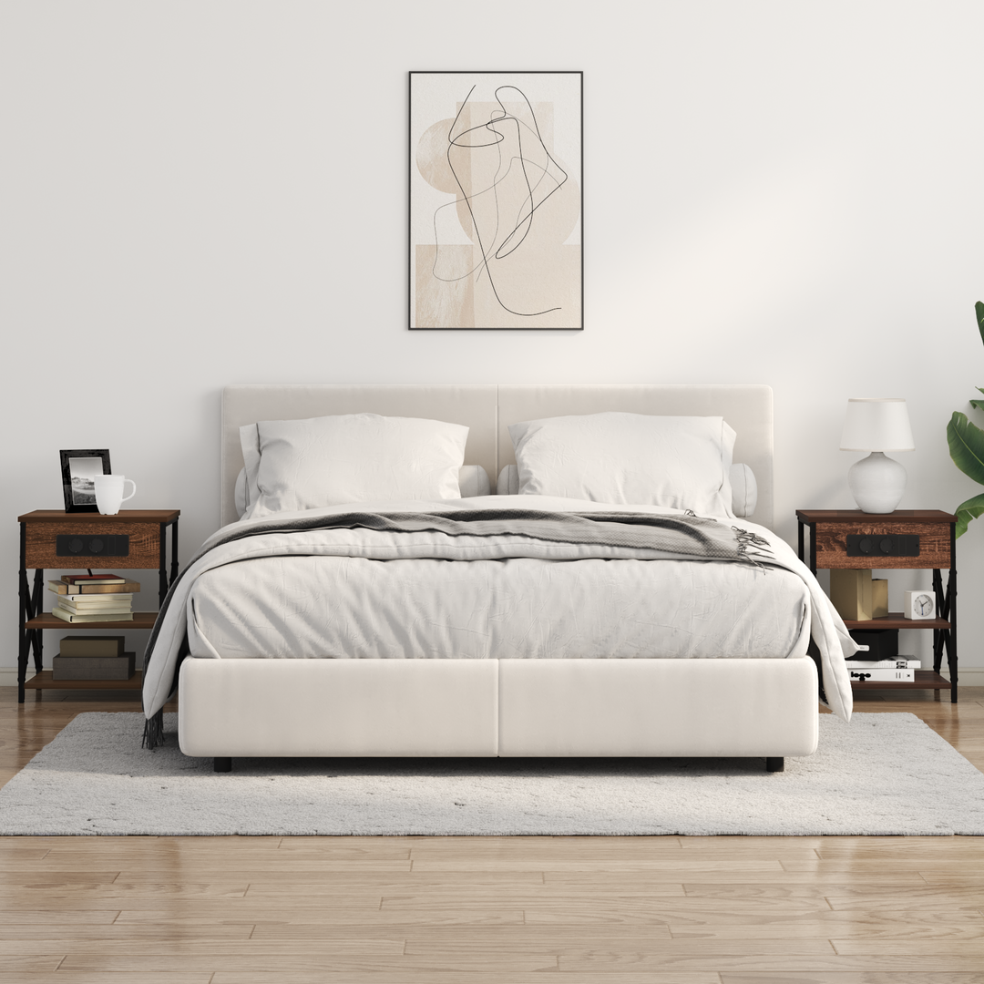 Natskab med hylde 2 pcs Brun eg 41 x 31 x 51 cm Konstrueret træ