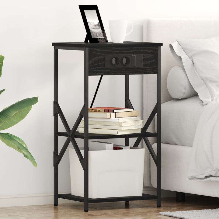 Natskab med hylde 2 pcs Sort eg 41 x 31 x 76 cm Konstrueret træ