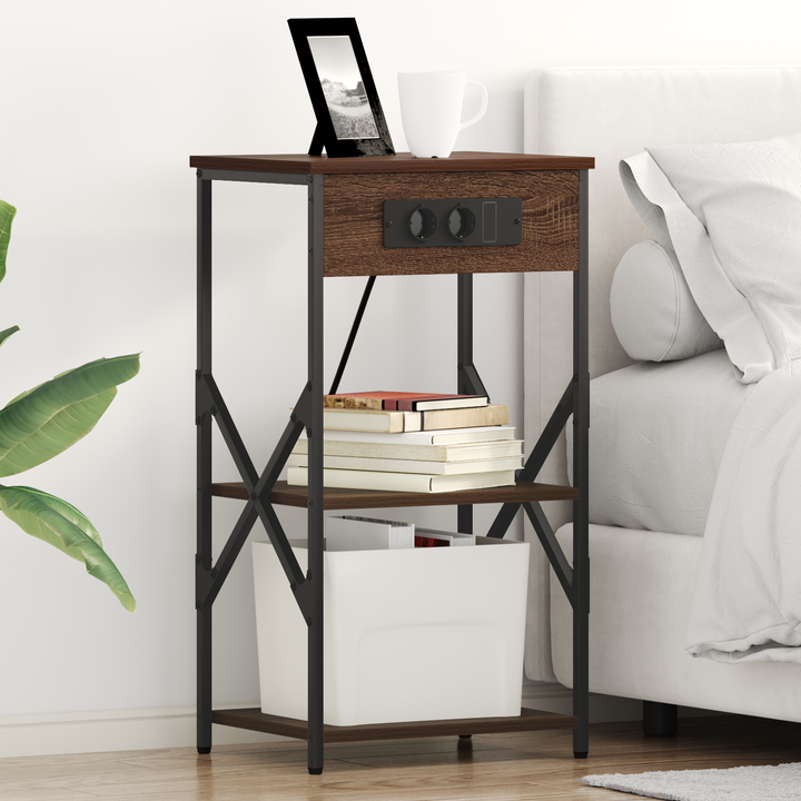 Natskab med hylde 2 pcs Brun eg 41 x 31 x 76 cm Konstrueret træ