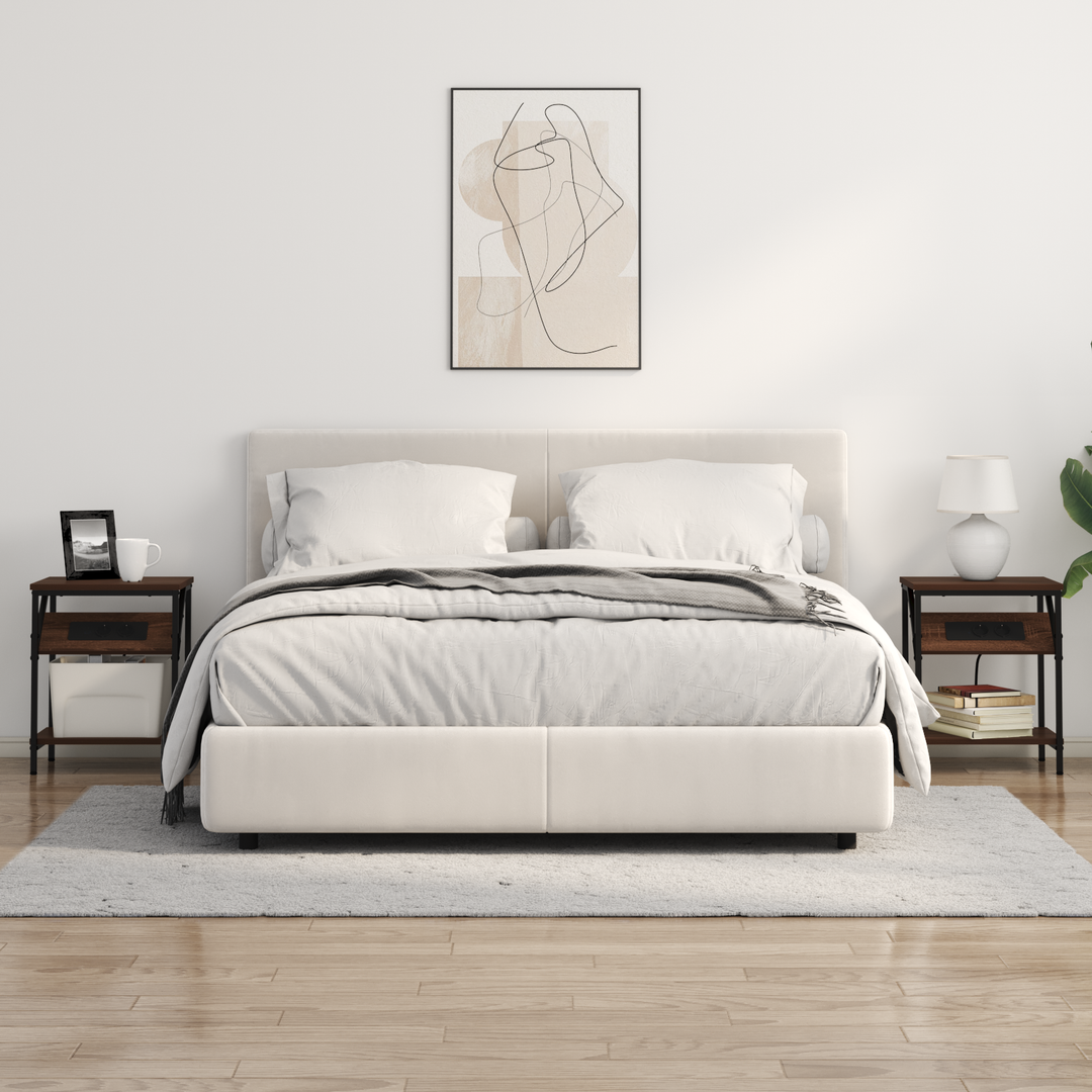 Natskab 2 pcs Brun eg 38 x 30 x 48 cm Konstrueret træ