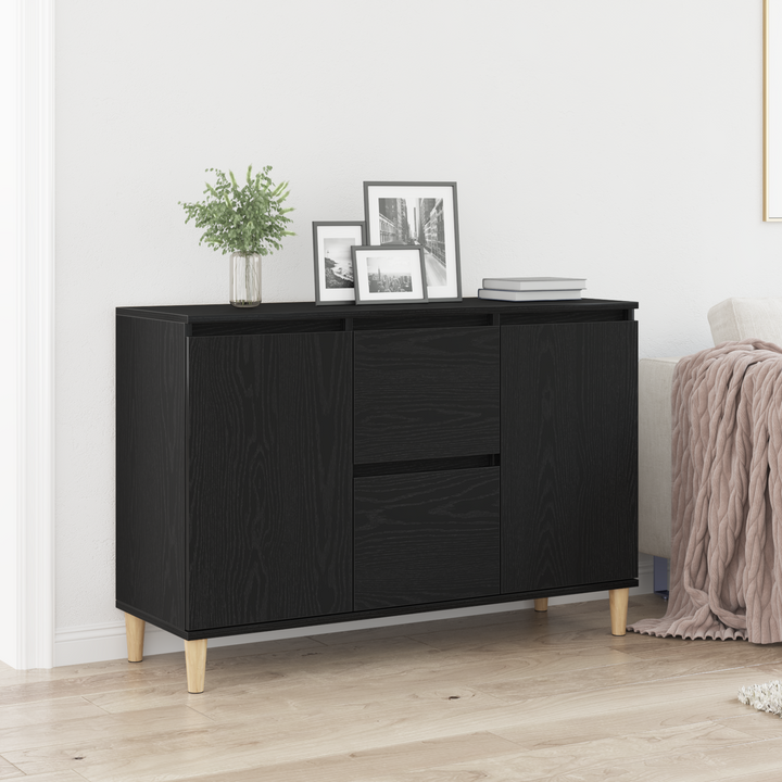 Sideboard med skuffe Sort 102 x 35 x 60 cm Konstrueret træ