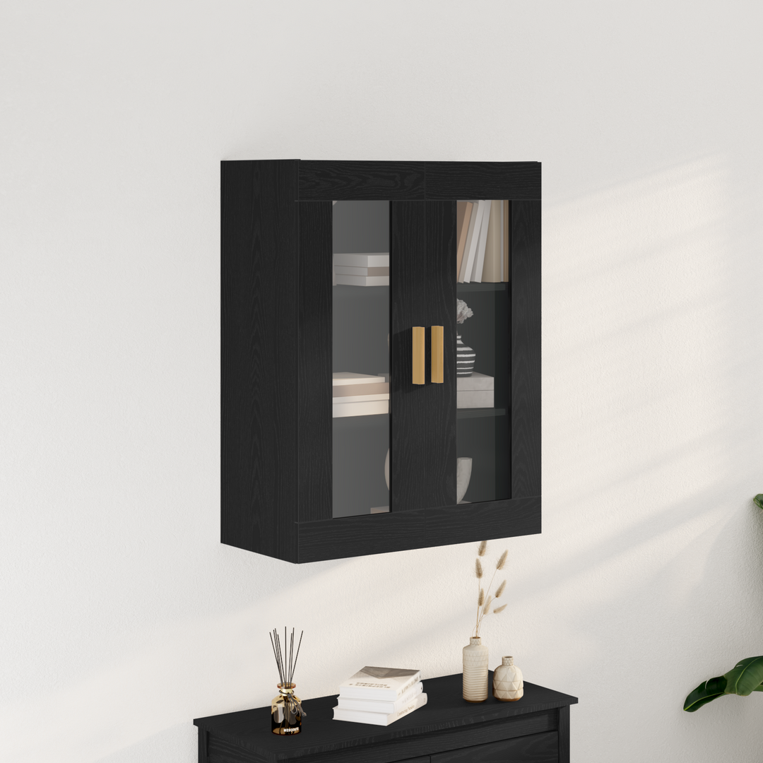 Vægskab Vægmonteret Sort eg 69,5 x 34 x 90 cm Konstrueret træ