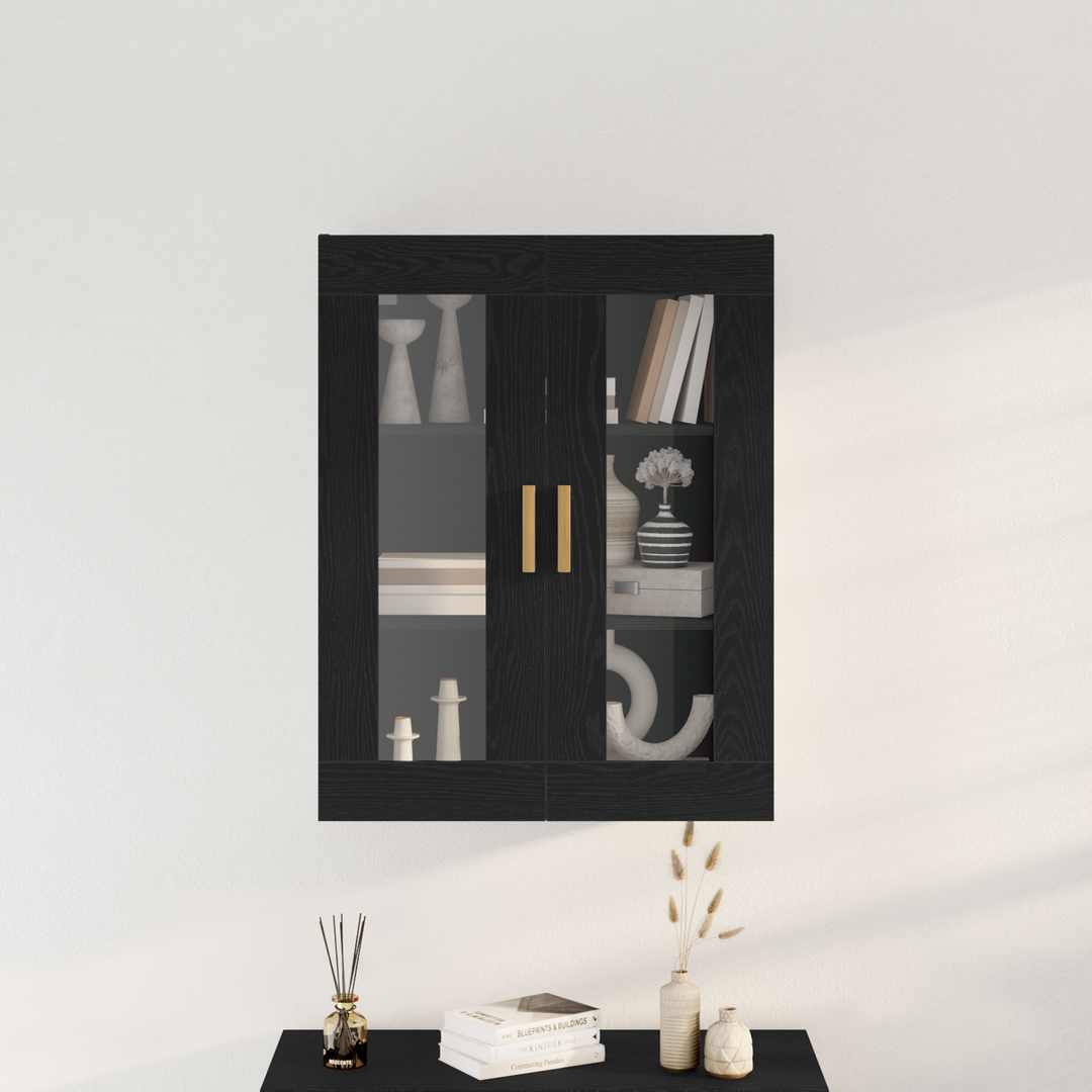 Vægskab Vægmonteret Sort eg 69,5 x 34 x 90 cm Konstrueret træ