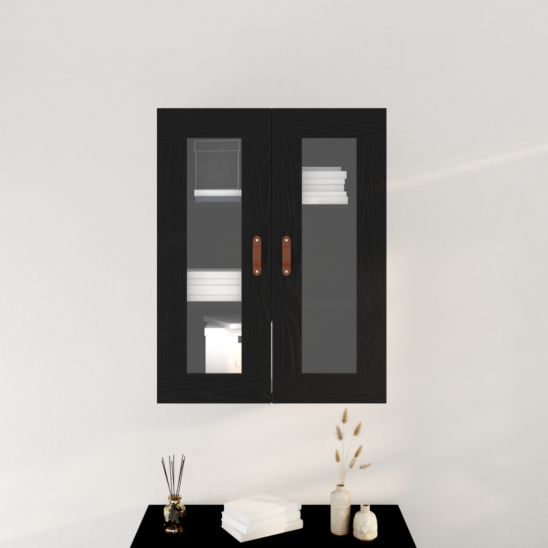 Vægskab Vægmonteret Sort eg 69,5 x 34 x 90 cm Konstrueret træ