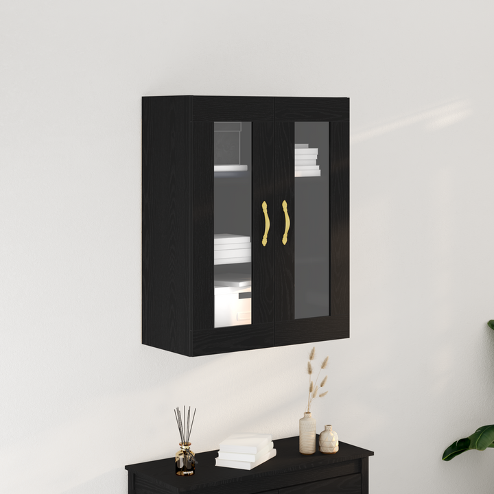 Vægskab Vægmonteret Sort eg 69,5 x 34 x 90 cm Konstrueret træ