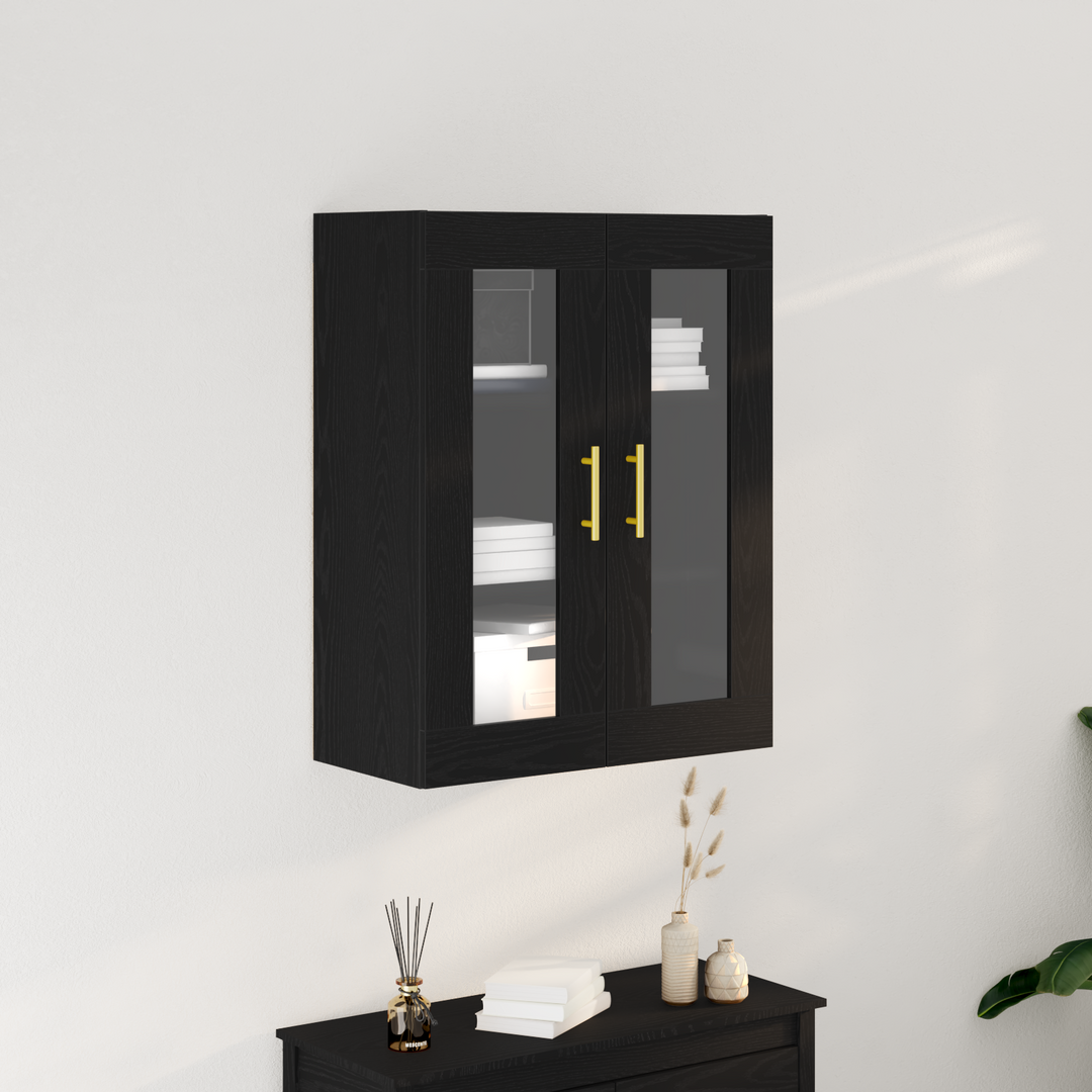 Vægskab Vægmonteret Sort eg 69,5 x 34 x 90 cm Konstrueret træ