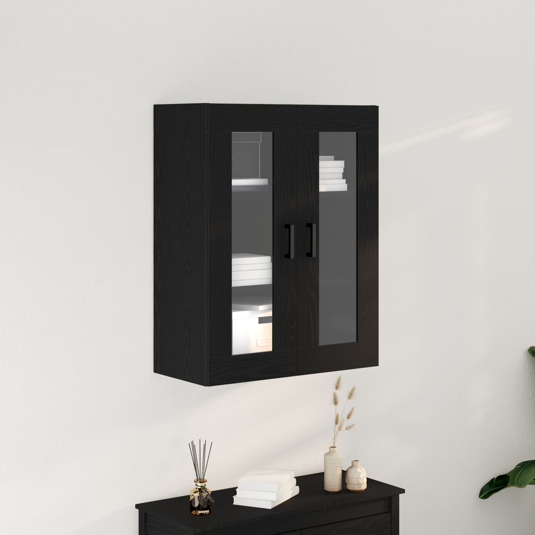Vægskab Vægmonteret Sort eg 69,5 x 34 x 90 cm Konstrueret træ