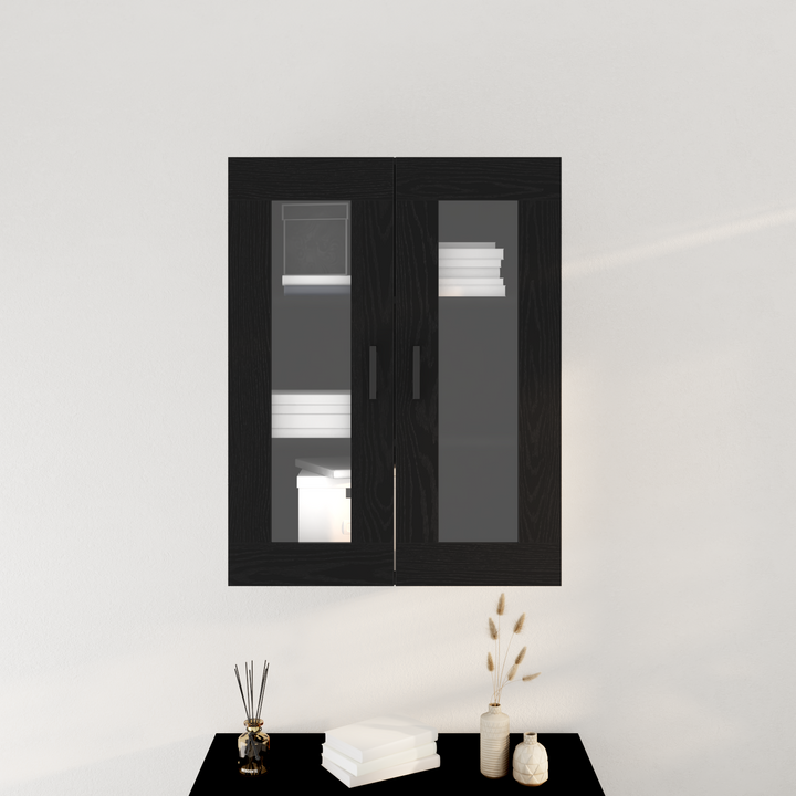 Vægskab Vægmonteret Sort eg 69,5 x 34 x 90 cm Konstrueret træ
