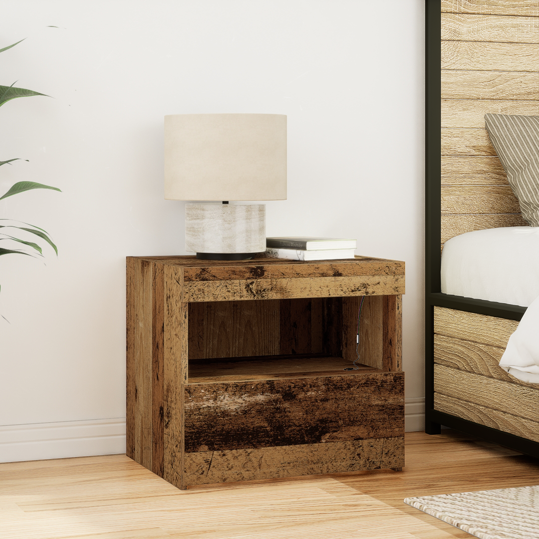 Natskab 2 pcs Gammelt træ 50 x 40 x 45 cm Konstrueret træ