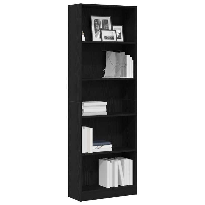 Bogreol Sort eg 60 x 24 x 176 cm Konstrueret træ