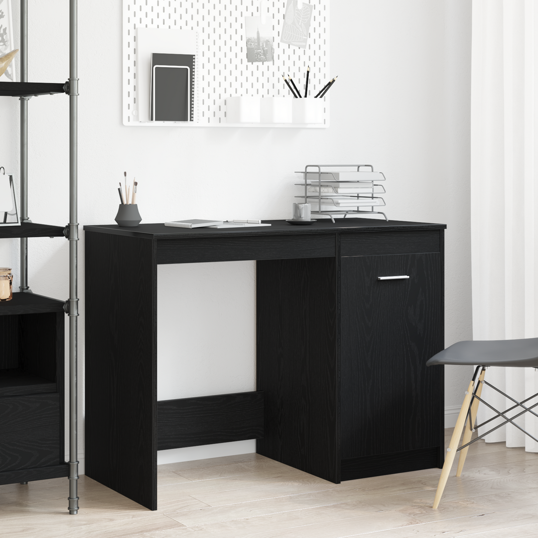 Bord med opbevaring Sort eg 100 x 50 x 76 cm Konstrueret træ