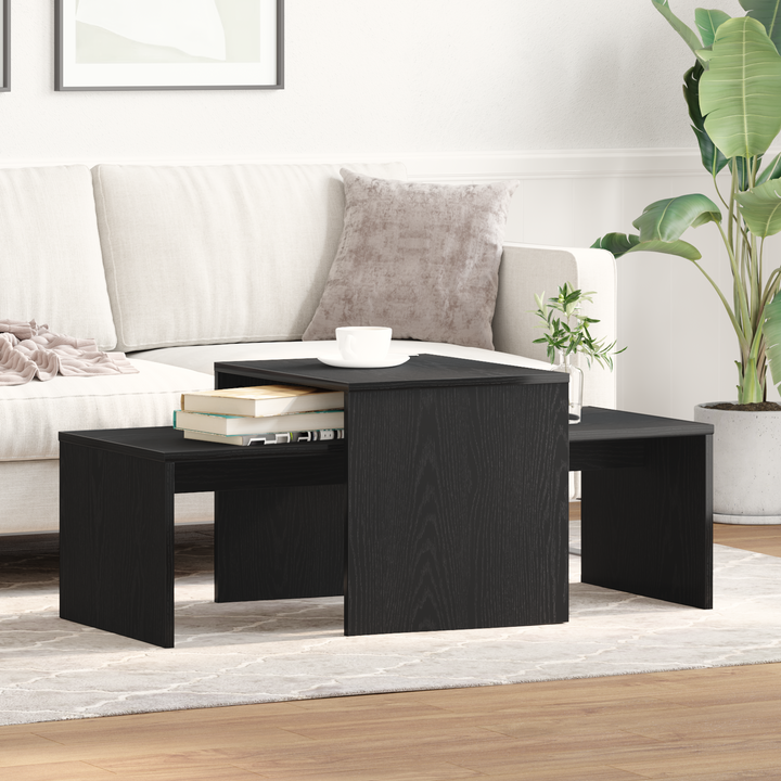 Indskudsborde Sort eg 100 x 48 x 40 cm Konstrueret træ