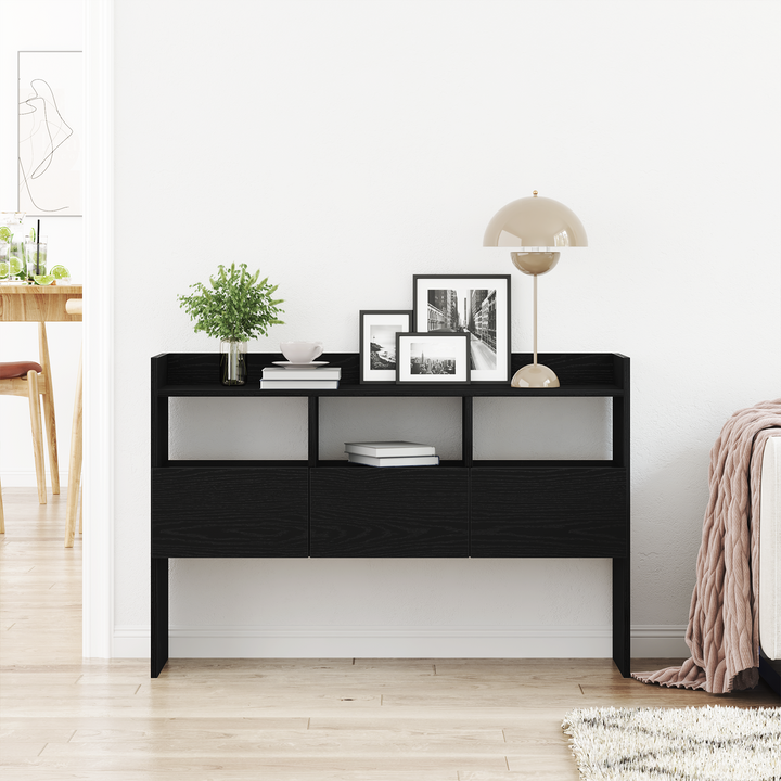 Sideboard med skuffe Sort eg 105 x 30 x 70 cm Konstrueret træ